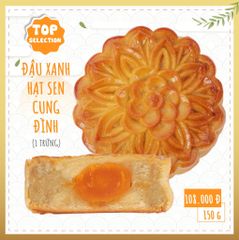 BÁNH TRUNG THU ĐẬU XANH HẠT SEN CUNG ĐÌNH 150G | PHƯỢNG CÁT NONGLAMFOOD