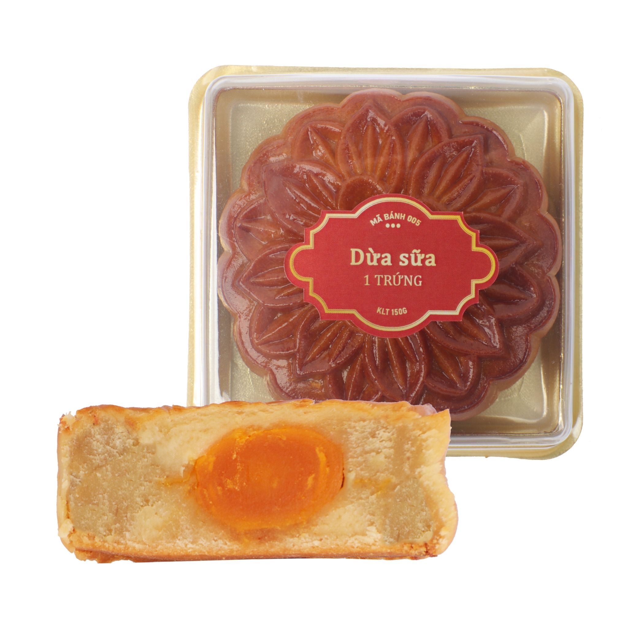 BÁNH TRUNG THU SỮA DỪA HOÀNG KIM 150G | PHƯỢNG CÁT NONGLAMFOOD