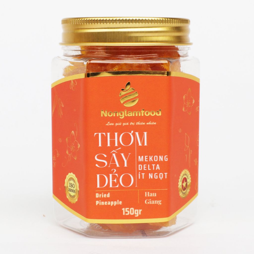 THƠM SẤY DẺO NONGLAMFOOD HŨ 150G | HỦ LỤC GIÁC ĐẶC BIỆT | QUÀ TẶNG CAO CẤP