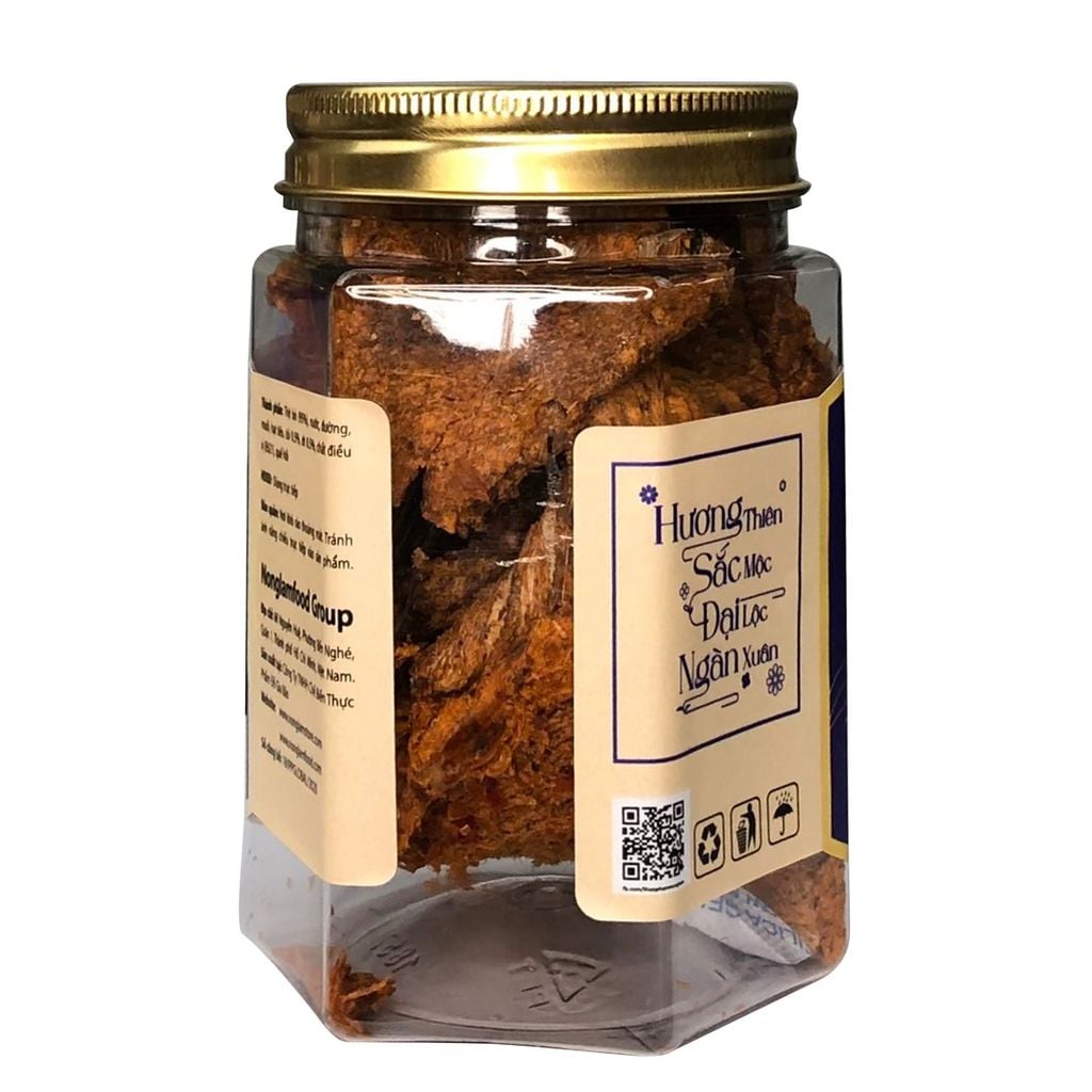 KHÔ BÒ VỊ CAY TRUYỀN THỐNG NONGLAMFOOD HŨ 150G  | HŨ LỤC GIÁC ĐẶC BIỆT | QUÀ TẶNG CAO CẤP