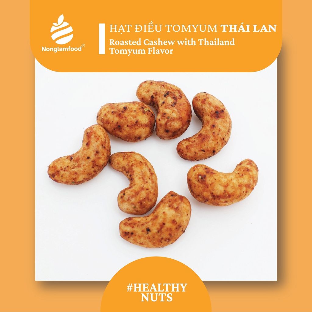 HẠT ĐIỀU TOMYUM THÁI LAN | ROASTED CASHEW WITH THAILAND TOMYUM FLAVOR
