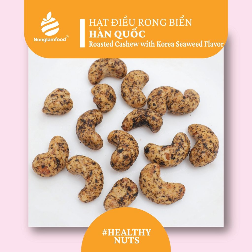 HẠT ĐIỀU RONG BIỂN HÀN QUỐC - ROASTED CASHEW WITH KOREA SEAWEED FLAVOR