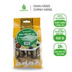 Thanh rong biển kẹp hạt KHÔNG ĐƯỜNG Nonglamfood túi 95g 8 thanh | Ăn vặt tốt sức khỏe| Healthy Snack