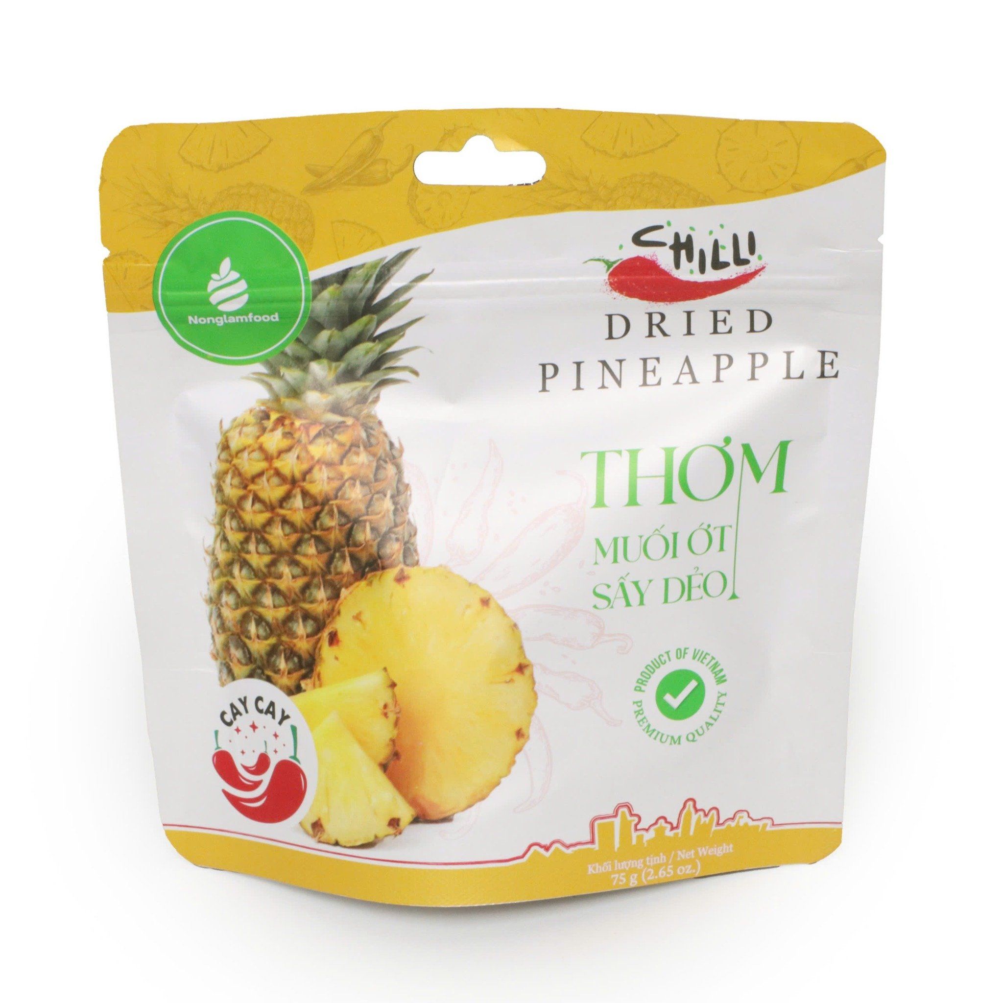 THƠM SẤY DẺO MUỐI ỚT 75g| CHILLI DRIED PINEAPPLE| HEALTHY SNACK| ĂN VẶT TỐT CHO SỨC KHỎE
