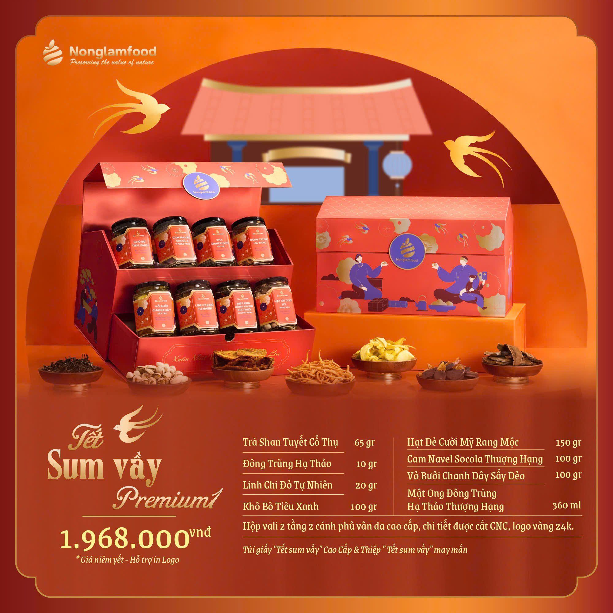 SET QUÀ TẾT XUÂN SUM VẦY PREMIUM 01| BTS QUÀ TẾT DOANH NGHIỆP 2025 NONGLAMFOOD