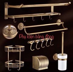 Phụ kiện phòng tắm 6 món chất liệu đồng