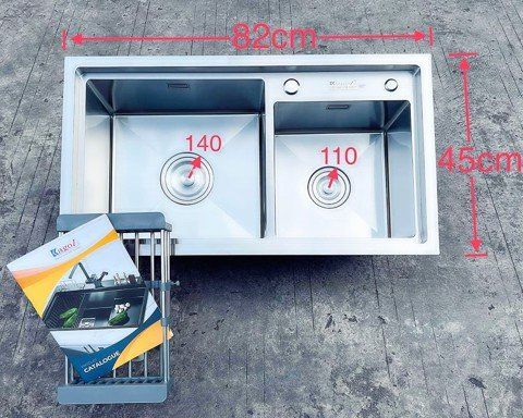 CHẬU RỬA BÁT INOX 304 CAO CẤP – KÍCH THƯỚC 82x45x24CM