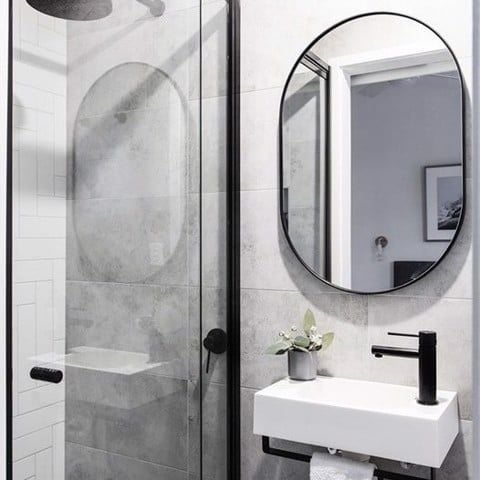 Gương phòng tắm viền đen 70x50 cm cao cấp, bền đẹp