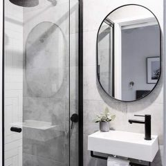 Gương phòng tắm viền đen 70x50 cm cao cấp, bền đẹp