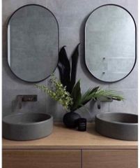 Gương phòng tắm viền đen 70x50 cm cao cấp, bền đẹp