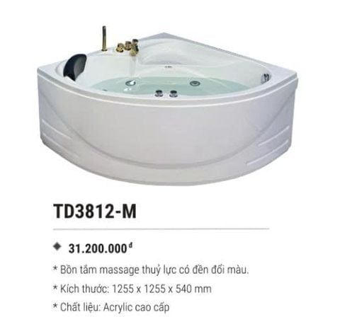 Bồn Tắm Massage TD3812-M – Thư Giãn Chuẩn Spa Tại Nhà