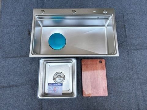 Bồn Rửa Chén Inox 304 K7848 – Chống Mùi, Kèm Rổ Kéo Tiện Lợi
