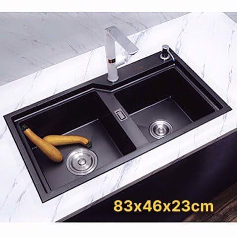 Chậu rửa bát inox 304 đen Bello C590 cao cấp Tây Ban Nha