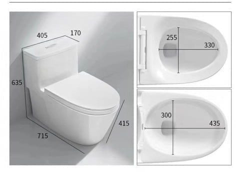 Bồn Cầu Nguyên Khối Bello BT-400822 - Công Nghệ Tây Ban Nha, Xả Êm