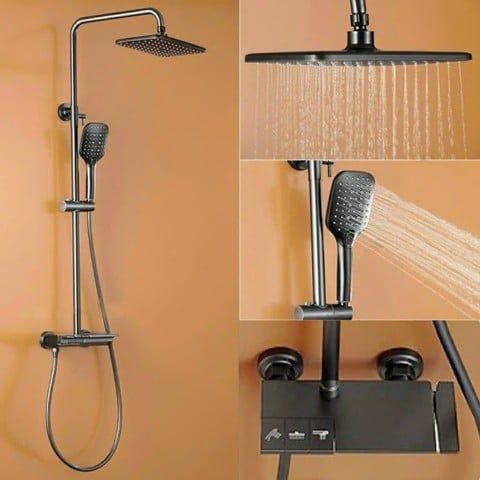 Sen Cây Tắm Đồng Thau Mạ Titan Xám Cao Cấp