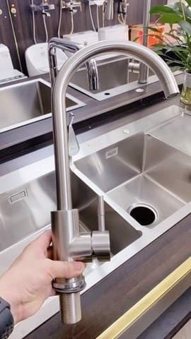 Vòi rửa bát nóng lạnh hàn quốc Inox 304