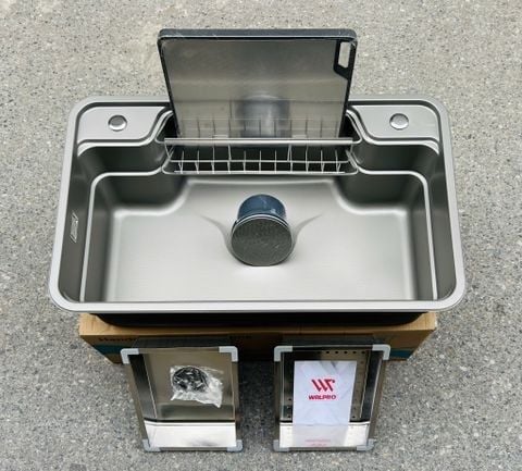 Chậu Rửa Bát Inox 304 Nano Xám Bán Nguyệt 78x48cm – Sang Trọng