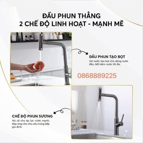 Vòi rửa bát 3 trong 1 dây rút K72