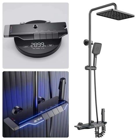 Sen cây tắm đứng nóng lạnh mạ titan xám hàn quốc - 731