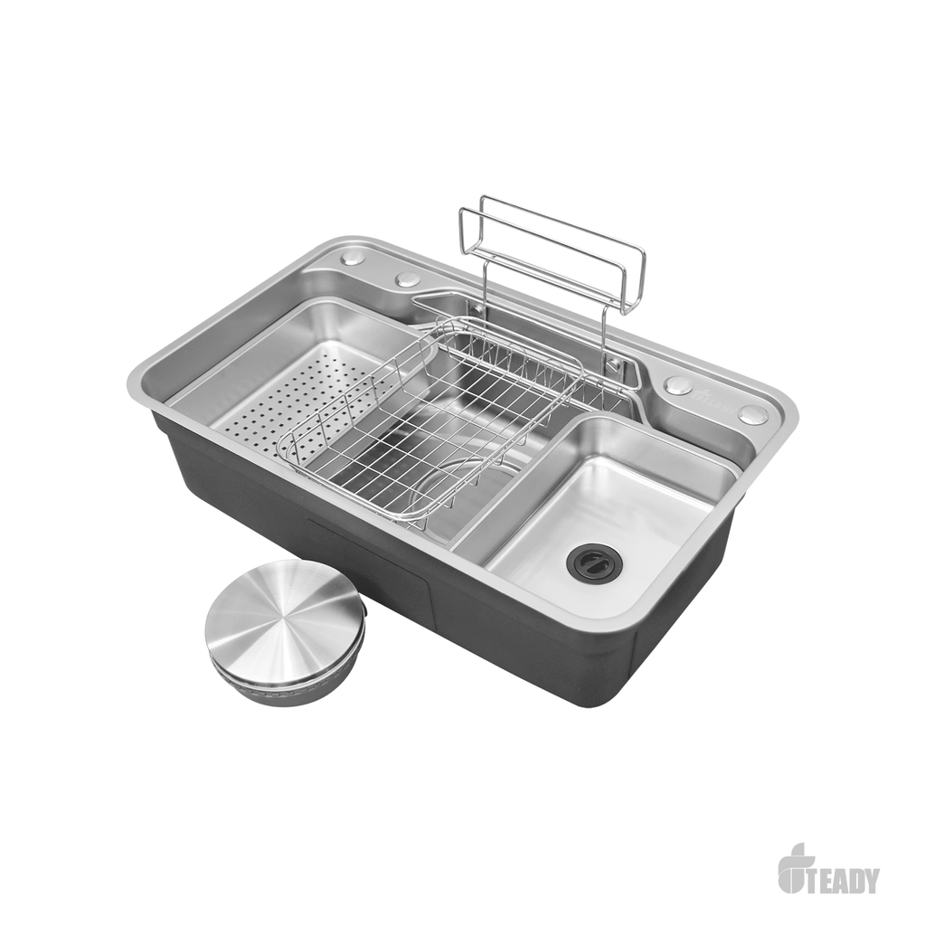 Chậu rửa bát inox 304 82x48 cm chống xước – kèm phụ kiện