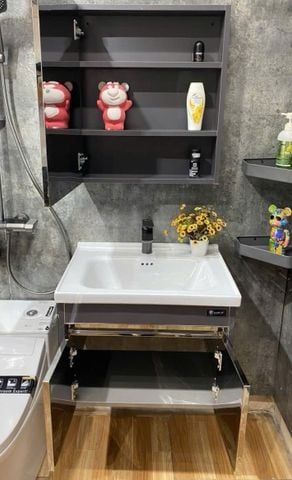Tủ chậu treo inox 304 60cm – Gọn nhẹ, chống thấm, bền 30 năm