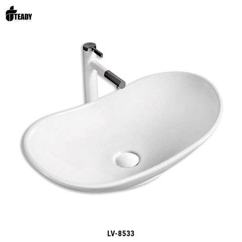Lavabo Đặt Bàn LV-8533 – Sứ Trắng Cao Cấp, Kiểu Dáng Tinh Tế