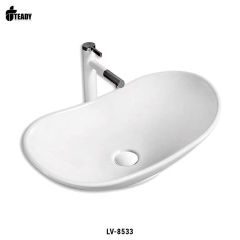 Lavabo Đặt Bàn LV-8533 – Sứ Trắng Cao Cấp, Kiểu Dáng Tinh Tế