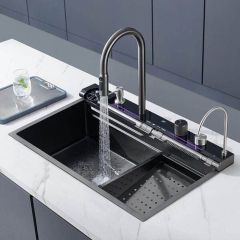 Chậu Rửa Inox SUS304 Tích Hợp LED 75x46cm