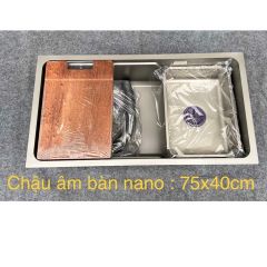 Chậu rửa bát một hố âm bàn nano - 75x40cm