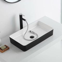 Lavabo Đặt Bàn CS-8147 – Đen Trắng Sang Trọng, Bền Đẹp