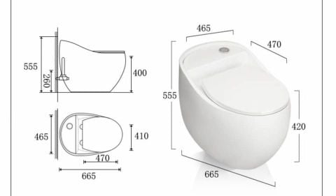 Bệt vệ sinh liền khối hàn quốc quả trứng