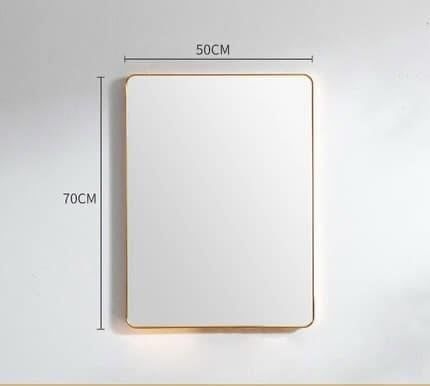 Gương treo tường phòng tắm viền vàng chữ nhật 50x70cm - 931