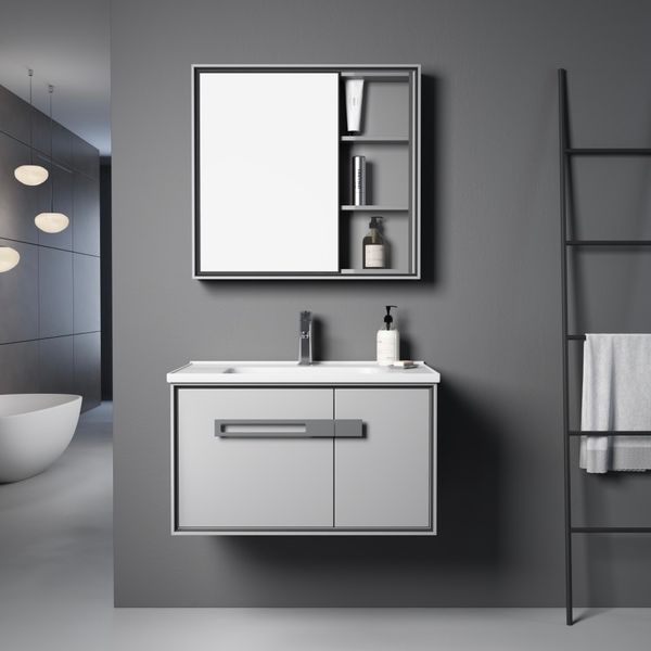 Tủ lavabo PVC treo tường 80cm – Chống nước, bền 30 năm