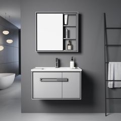 Tủ lavabo PVC treo tường 80cm – Chống nước, bền 30 năm