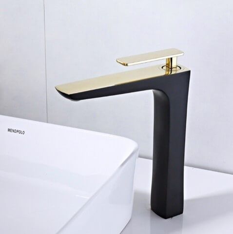 Vòi rửa mặt màu vàng đen 30cm - 4606