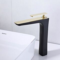 Vòi rửa mặt màu vàng đen 30cm - 4606