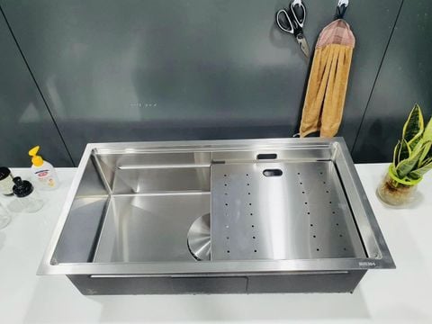 Chậu rửa bát inox 304 âm bàn 1 hố 82x45cm cao cấp