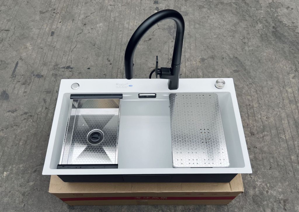 Chậu rửa bát một hố nano trắng 80x46cm