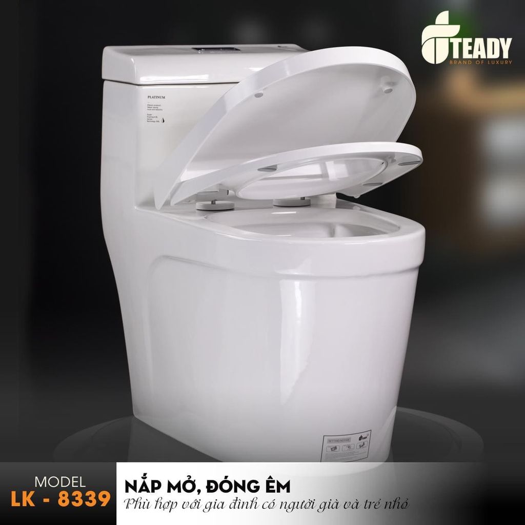 Bồn cầu liền khối LK8339 nắp êm – Sang trọng, dễ vệ sinh