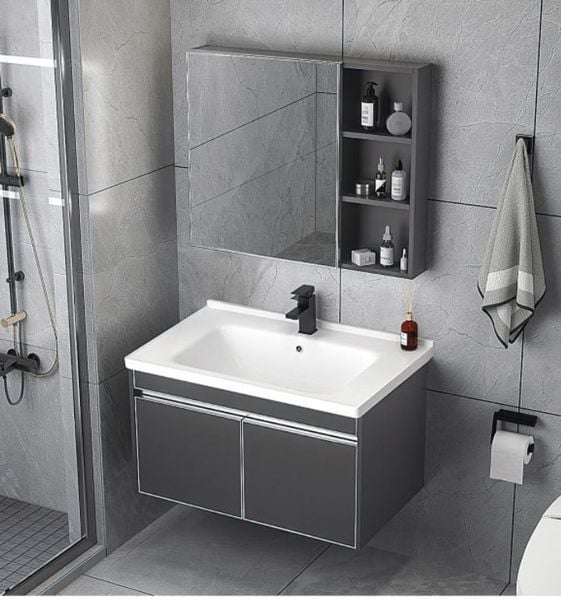 Tủ chậu lavabo 80cm inox 304 cao cấp – Chống thấm, đẹp bền 30 năm