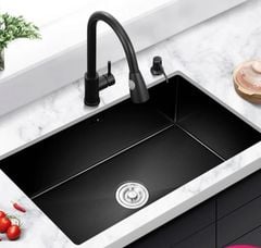 Chậu rửa bát lắp âm bàn 1 hố KA7545-Nano đen