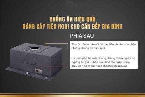 Chậu rửa bát 1 hố đúc nguyễn khối nano đen 78x48cm
