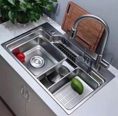 Chậu Rửa Inox 304 Cao Cấp (78x48x24cm) – Bền, Đẹp, Chống Gỉ