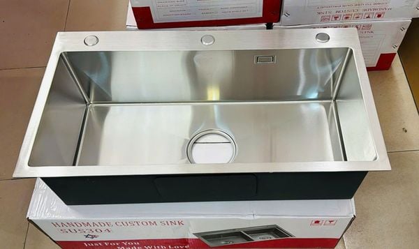 Chậu rửa bát inox 304 một hố 80x50cm cao cấp