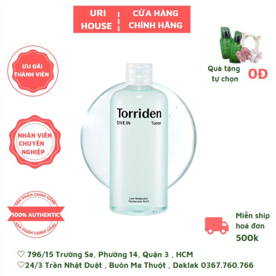 Toner cấp nước phục hồi da Torriden Dive In Low Molecular Hyaluronic Acid Toner 300ml