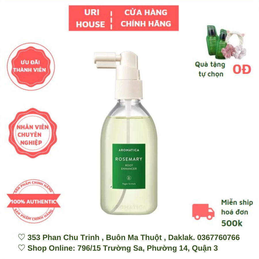 Xịt Dưỡng Chân Tóc Aromatica Chiết Xuất Hương Thảo Rosemary Root Enhancer 100ml