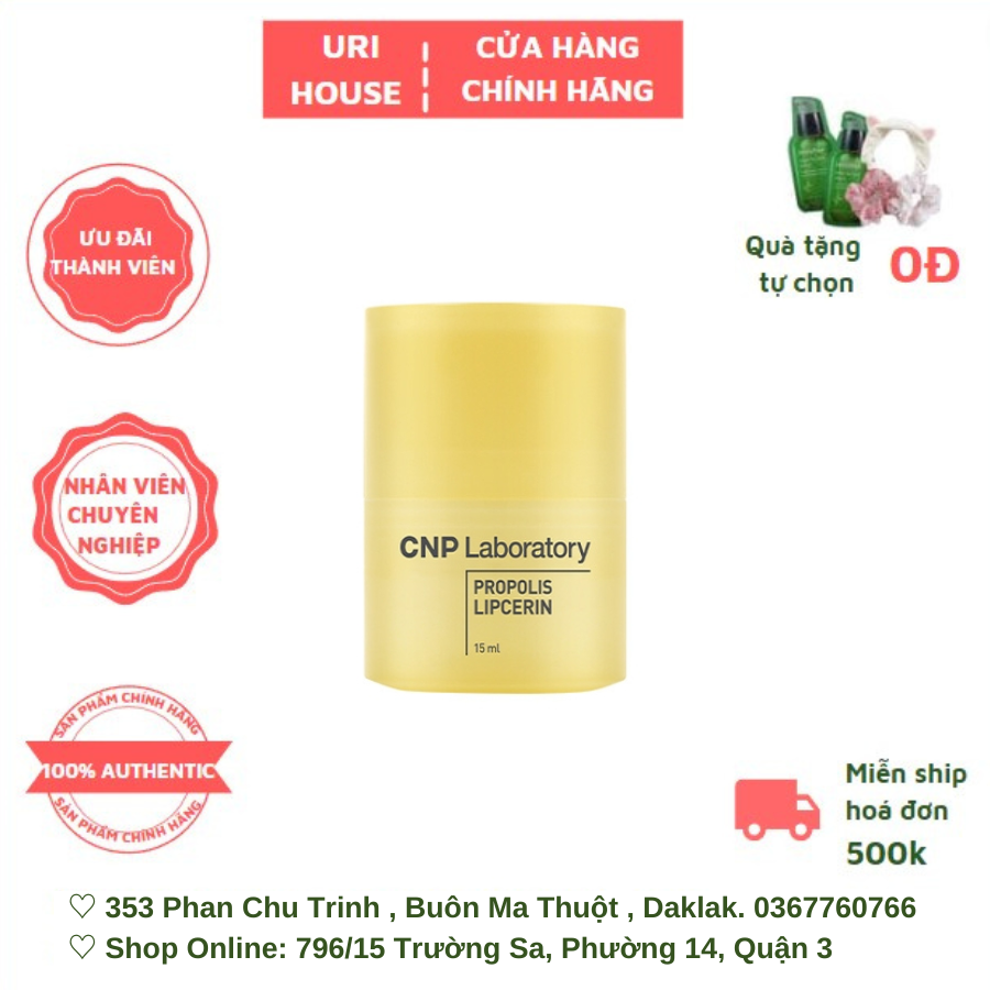 Dưỡng Môi Keo Ong CNP Cấp Khóa Ẩm 12H Propolis Lipcerin 15ml