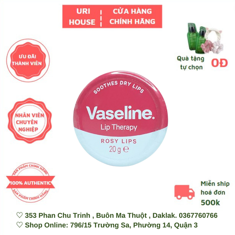  Sáp Dưỡng Môi Hộp Thiếc Vaseline Lip Therapy 20g 