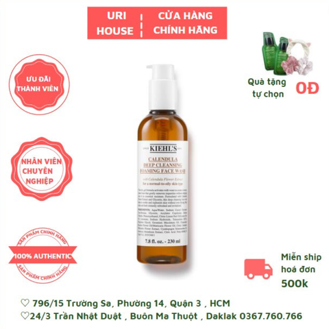  Sữa Rửa Mặt Hoa Cúc Kiehl's Làm Sạch Sâu Da Calendula Deep Cleansing Foaming Face Wash 230ml 