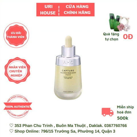  Tinh Chất Dưỡng Trắng Da, Căng Bóng Mịn AHC Capture Solution Signature Brightening Ampoule 50mL 